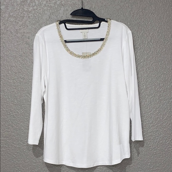 Chico's Tops - Chico’s Zenergy nolvelty trim top size 1/medium/8